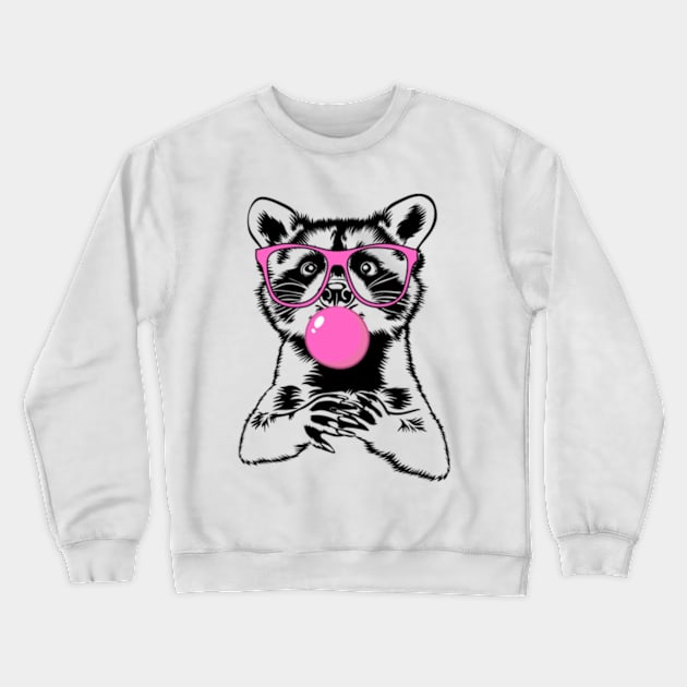 Raccoon Bubbles Crewneck Sweatshirt by WebStarCreative